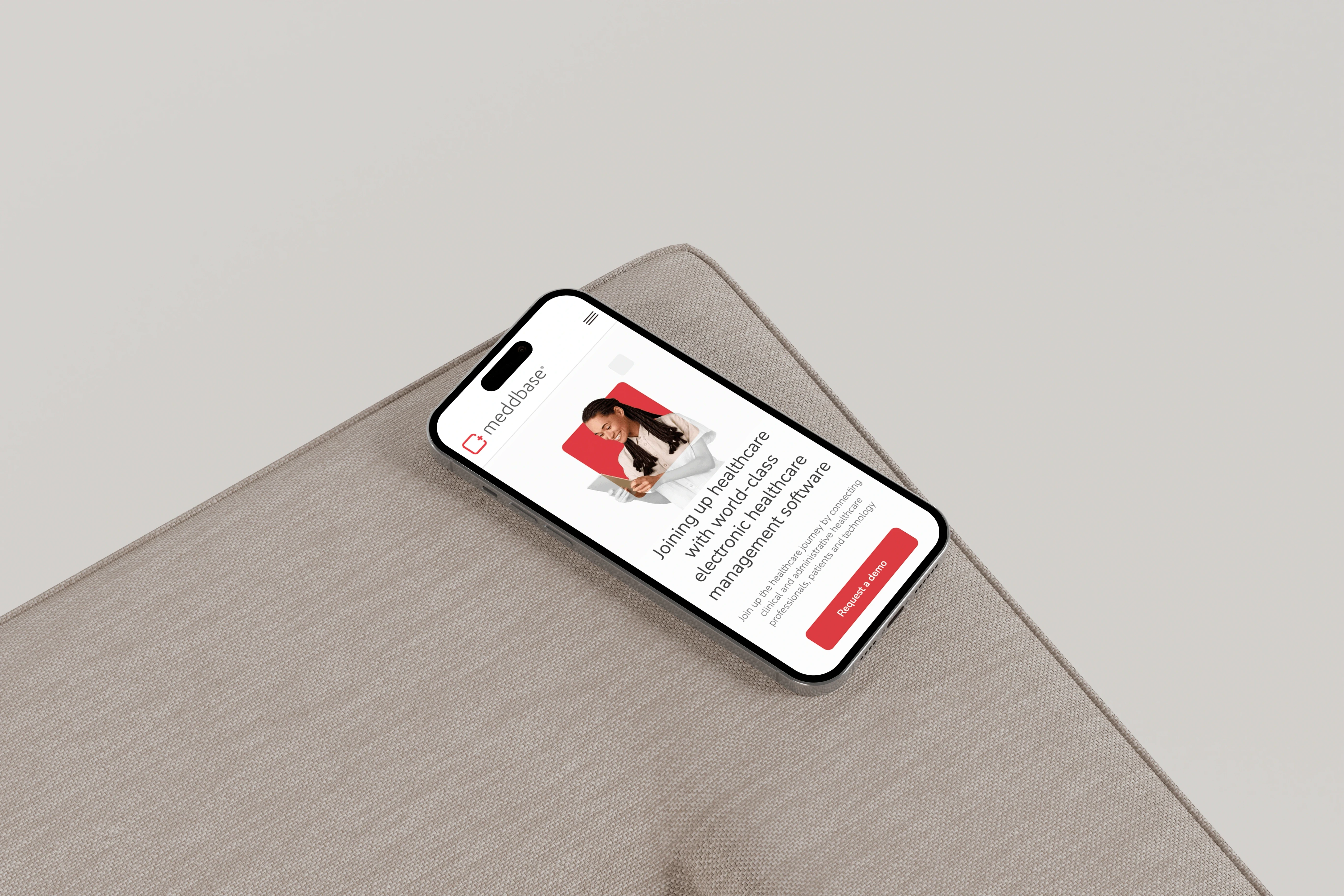 Meddbase opened on a mobile phone