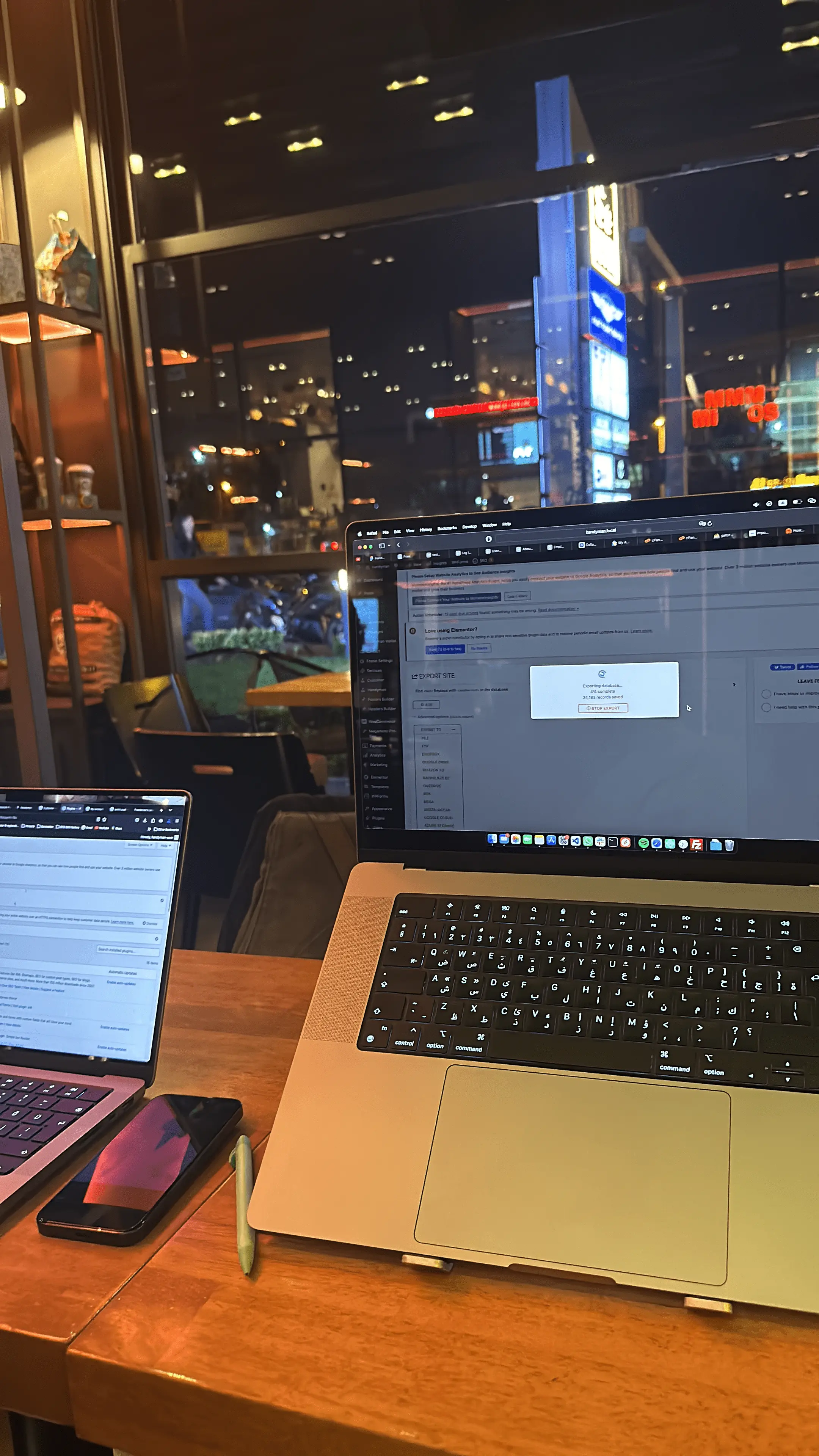 Letket team member coding in the airport waiting room.