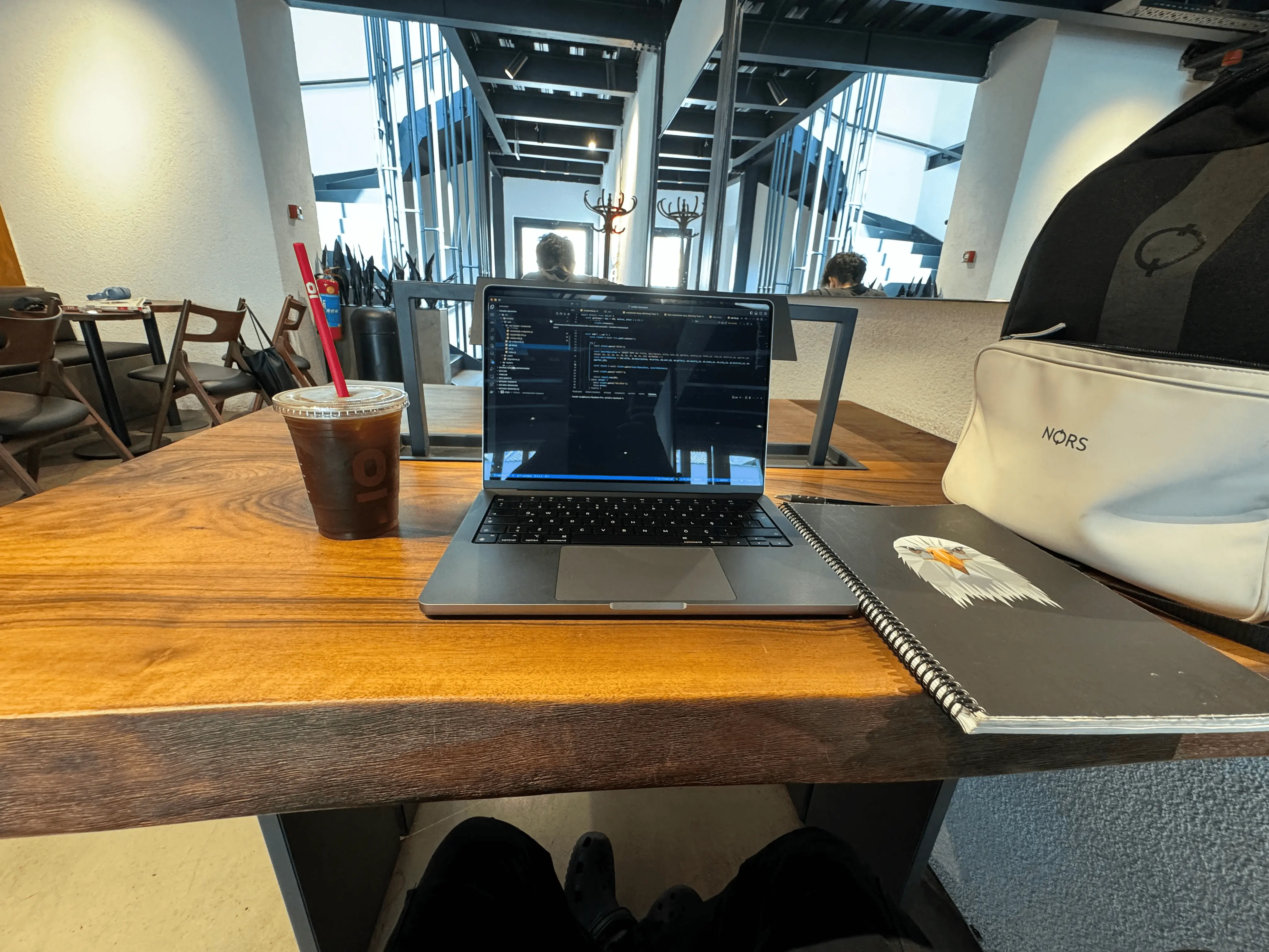 Letket team member coding in Car.